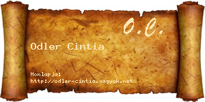 Odler Cintia névjegykártya